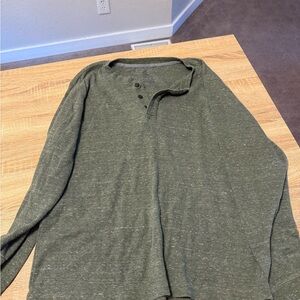 St. John's Bay Forest Green Long Sleeve Henley